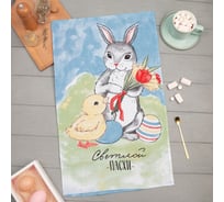 Полотенце Доляна Светлой Пасхи 35x60 см, 100% хлопок, рогожка 164 г/кв.м 9284371