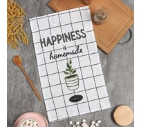 Полотенце Доляна Улыбайся 28x46 см, 100% хлопок, вафля 160 г/кв.м 9485536