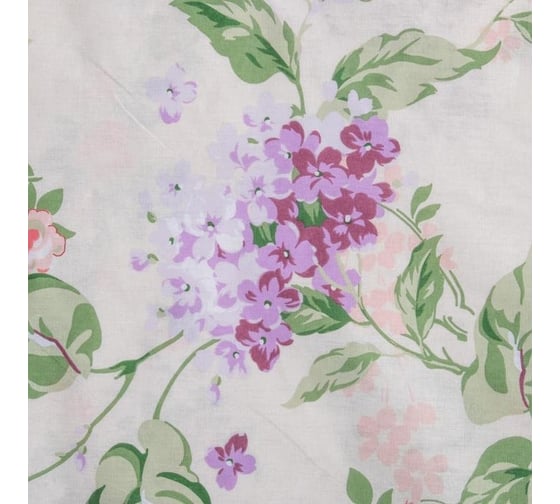 Комплект постельного белья Этель 1.5 спальный, Сирень 143x215 см, 150x214 см, 70x70 см - 2 шт., 100% хлопок, бязь 3289200