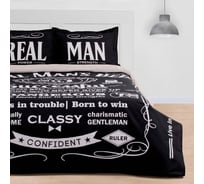 Комплект постельного белья Этель 2 спальный, Real Man 175x215 см, 200x220 см, 50x70+3 см - 2 шт., ранфорс 111 г/м2 4154832
