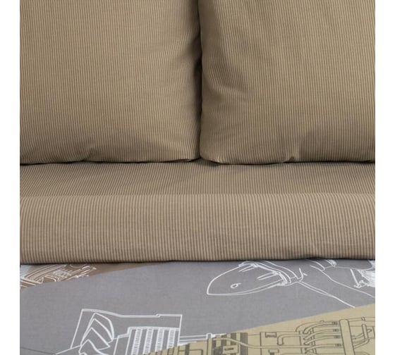 Комплект постельного белья Этель евро Механика 200x217 см, 220x240 см, 70x70 см - 2 шт., 100% хлопок, бязь 125 г/м2 2968348