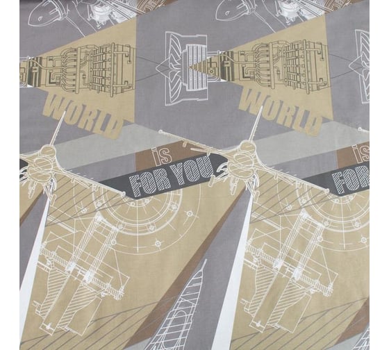 Комплект постельного белья Этель евро Механика 200x217 см, 220x240 см, 70x70 см - 2 шт., 100% хлопок, бязь 125 г/м2 2968348