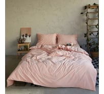 Комплект постельного белья Этель евро 200x220 см, 220x240 см, 50x70 см - 2 шт., цвет персик, 100% жатый хлопок, 140 гр/м2 4627798