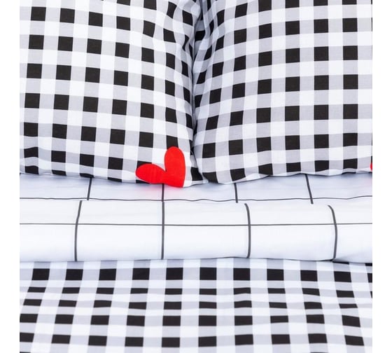 Комплект постельного белья Этель евро Big love 200x217 см, 220x240 см, 70x70 см - 2 шт., бязь 5181634