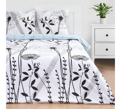 Комплект постельного белья Этель евро Одуванчик (вид 1) 200x217 см, 220x240 см, 70x70 см - 2 шт., поплин 125 г/м2 5418228