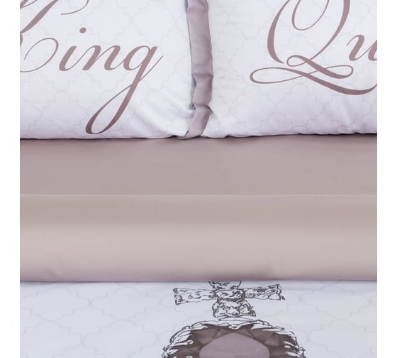 Комплект постельного белья Этель 2 спальный, King&Queen 175x215 см, 200x215 см, 50x70+4 см - 2 шт., 100% хлопок 4695909