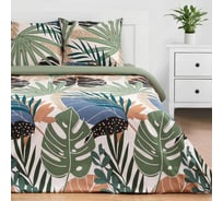 Комплект постельного белья Этель 2 спальный, Colored tropics (вид 2) 175x215 см, 200x220 см, 70x70 см - 2 шт., поплин 125 г/ 5418224
