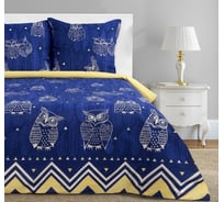 Комплект постельного белья Этель 2 спальный, Ушастые совы (вид 3) 175x215 см, 200x220 см, 70x70 - 2 шт., бязь 3988365