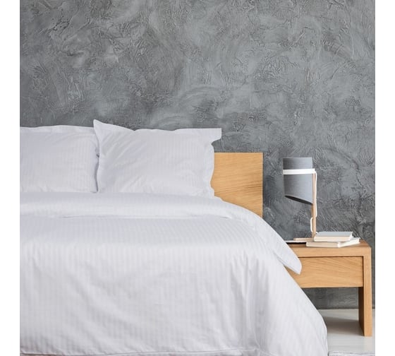Комплект постельного белья Этель Hotel евро 207x232 см220x252 см73x73+5 см - 2 шт., страйп - сатин1x1, 100% хлопок, 136гр/м 4756667
