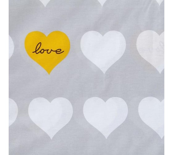 Комплект постельного белья Этель евро Heart 200x217 см, 220x240 см, 70x70 см - 2 шт., 100% хлопок, бязь, 125 г/м2 6632103
