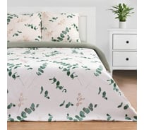 Комплект постельного белья Этель евро Эвкалипт (вид 1) 200x217 см, 220x240 см, 70x70 см - 2 шт., поплин 125 г/м2 5418240