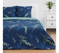 Комплект постельного белья Этель 1.5 спальный, Эвкалипт (вид 2) 143x215 см, 150x214 см, 70x70 см, 2 шт., поплин 125 г/м2 5418241