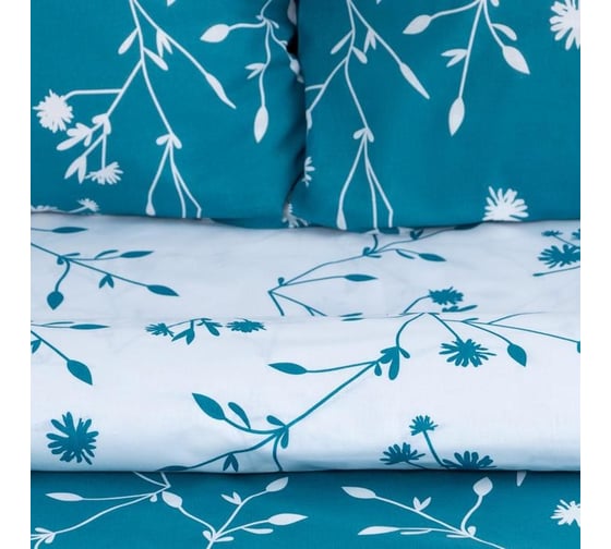 Комплект постельного белья Этель 1.5 спальный, Flowers (вид 2) 143x215 см, 150x214 см, 70x70 см, 2 шт., поплин 125 г/м2 5424331