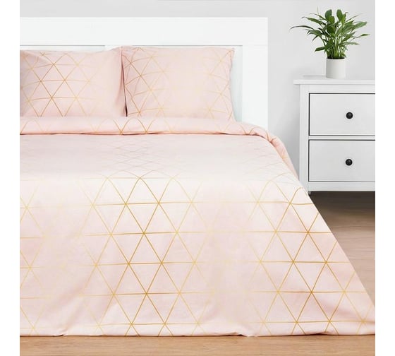 Комплект постельного белья Этель 1.5 спальный, Real Beauty 143x215 см, 150x214 см, 70x70 см, 2 шт., поплин 125 г/м2 47 5388947