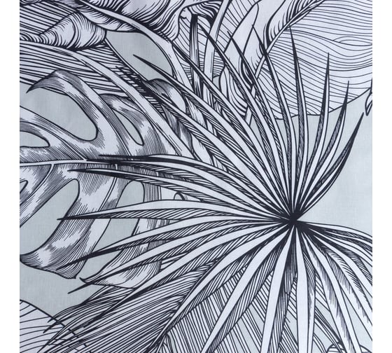 Комплект постельного белья Этель евро Gray tropics 200x215 см, 220x240 см, 70x70 см - 2 шт 7674454