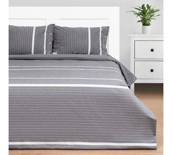 Комплект постельного белья Этель 1.5 спальный, Тренд 155x210 см, 160x240 см, 50x70 см - 2 шт., 100%жатый хлопок, 140 гр/м2 7752796 1