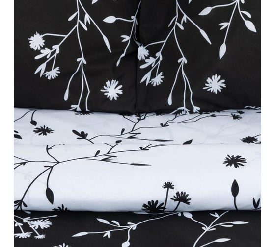 Комплект постельного белья Этель 1.5 спальный, Flowers (вид 3) 143x215 см, 150x214 см, 70x70 см, 2 шт., поплин 125 г/м2 5424334