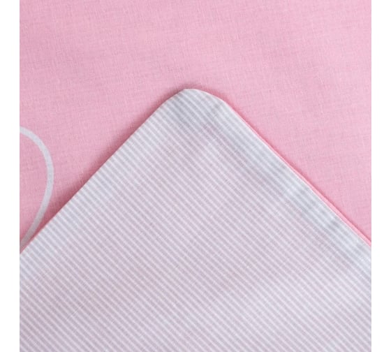 Комплект постельного белья Этель евро Pink heart 200x217 см, 220x240 см, 70x70 см - 2 шт., поплин 125 г/м2 5424339
