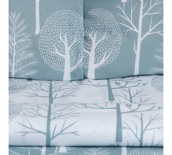 Комплект постельного белья Этель дуэт Forest 143x215 см - 2 шт., 220x240 см, 70x70 см - 2 шт., поплин 7733874