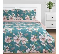 Комплект постельного белья Этель 1.5 спальный, Магнолия 143x215 см, 150x214 см, 50x70 см - 2 шт., поплин 9233637