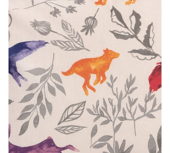 Комплект постельного белья Этель 1.5 спальный, Animals 143x215 см, 150x214 см, 50x70 см - 2 шт., поплин, 125 г/м2 9129927