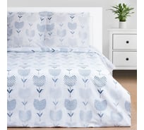 Комплект постельного белья Этель 1.5 спальный, Тюльпаны (вид 1) 143x215 см, 150x214 см, 70x70 см - 2 шт 7534027