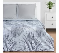 Комплект постельного белья Этель 2 спальный, Gray tropics 175x215 см, 200x220 см, 70x70 см - 2 шт 7674453