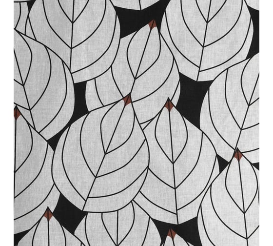 Комплект постельного белья Этель 1.5 спальный, Black leaves 143x215 см, 150x214 см, 70x70 см, 2 шт., поплин 125 г/м2 9423671