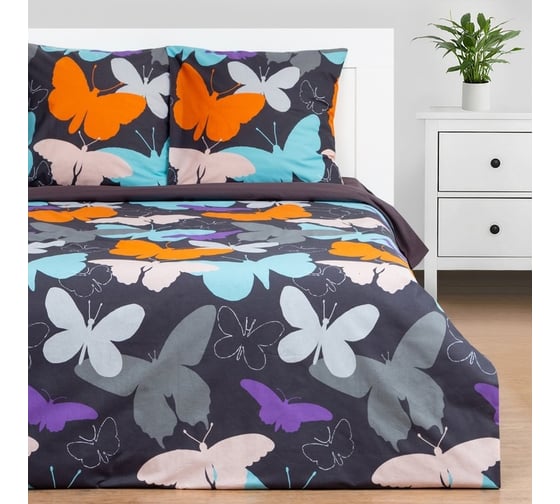 Комплект постельного белья Этель дуэт Butterflies 143x215 см - 2 шт., 220x240 см, 70x70 см - 2 шт 7674468