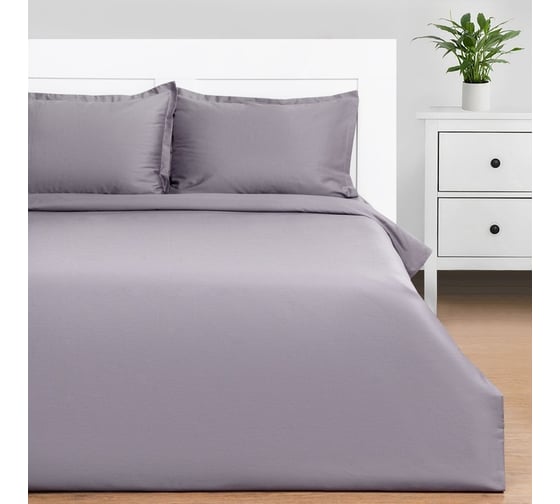 Комплект постельного белья Этель 1,5 спальный, Grey sky 143x215, 150x215, 50x70+3 - 2 шт., мако-сатин, 114 г/м2 9144562