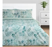 Комплект постельного белья Этель евро Эвкалипт 200x217 см, 220x240 см, 50x70 см - 2 шт., поплин 9233626