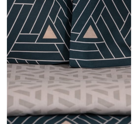 Комплект постельного белья Этель 1,5 спальный, Triangular illusion 143x215 см, 150x214 см, 70x70 см, 2 шт., бязь, 125 г/м2 9303819