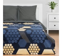 Комплект постельного белья Этель евро Золотые соты 200x215 см, 220x240 см, 70x70 см - 2 шт 7674463