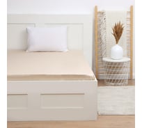 Простыня на резинке Этель 160x200x25 см, бежевый, 100% хлопок, мако-сатин, 114 г/м2 10060128