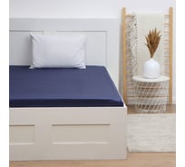 Простыня на резинке Этель 160x200x25 см,  синий,100% хлопок, мако-сатин, 114 г/м2 10140206