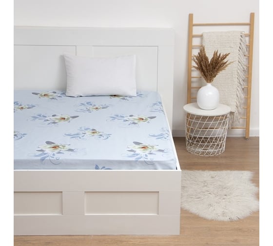 Простыня Этель Кувшинки 150x220 см, бязь, 125 гр/м2, 100% хлопок 4466908 1