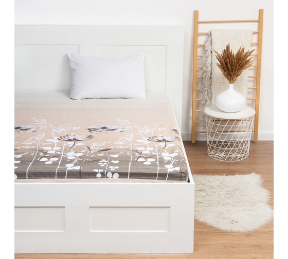 Простыня на резинке Этель Кремовое утро 180x200x25+-2см, бязь, 125 гр, 100% хлопок 5279343 1