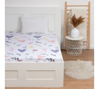 Простыня на резинке Этель Flower garden 160x200 + 25 см, 100% хлопок 7491457