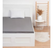 Простыня Этель 180x220 см,  серый, поплин, 100 % хлопок 7581140