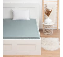 Простыня на резинке Этель 160x200x25 см, бирюзовый, 100% хлопок, перкаль 7690458