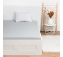 Простыня на резинке Этель 140x200x25, светло-серый, 100% хлопок, бязь 125 г/м2 9046046