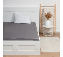 Простыня на резинке Этель Grey sky 160x200x25 см, 100% хлопок, мако-сатин, 114 г/м2 9144568