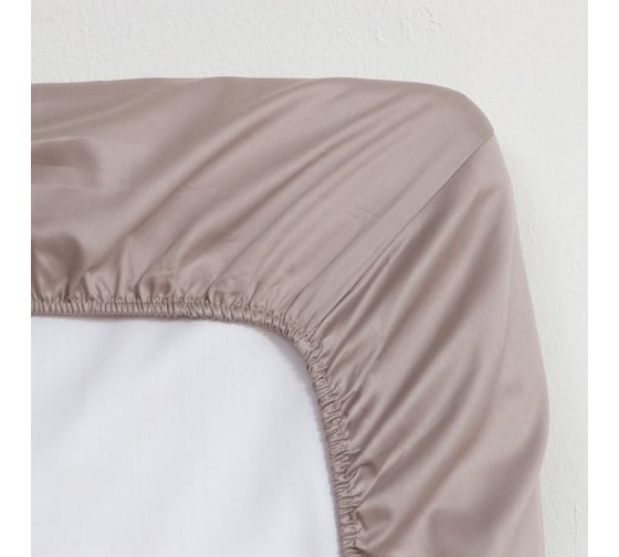 Простыня на резинке Этель Silver cloud 180x200x25 см, 100% хлопок, мако-сатин, 114 г/м2 9144610