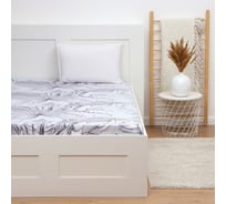 Простыня на резинке Этель Gray tropics, 160x200x25 см, 100% хлопок, поплин 9732251