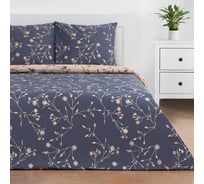 Комплект постельного белья Этель дуэт Flowers 143x215 см - 2 шт., 220x240 см, 70x70 см - 2 шт., поплин 7491455