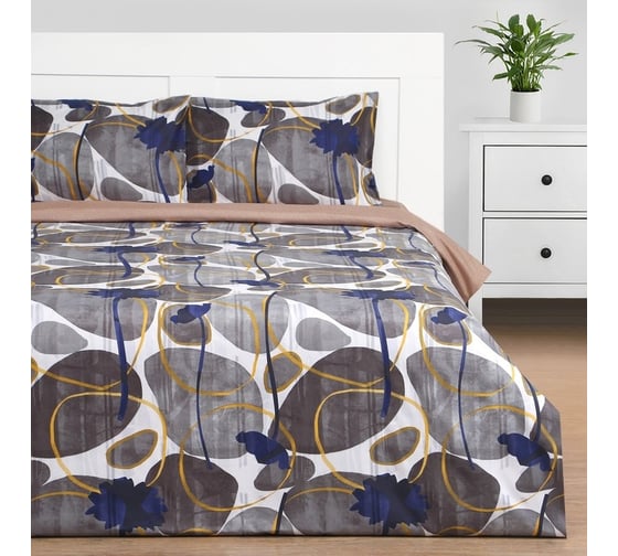 Комплект постельного белья Этель евро Шато 200x215 см, 225x240 см, 50x70± 3 см - 2 шт., новосатин 9490301 1