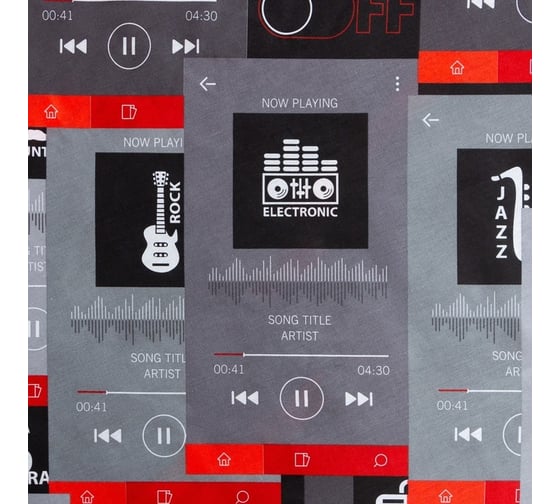 Комплект постельного белья Этель евро Music 200x217 см, 220x240 см, 70x70 см - 2 шт., бязь 125 г/м2 7533807