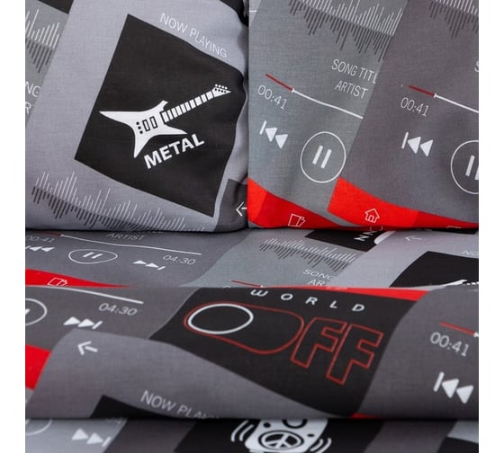 Комплект постельного белья Этель евро Music 200x217 см, 220x240 см, 70x70 см - 2 шт., бязь 125 г/м2 7533807
