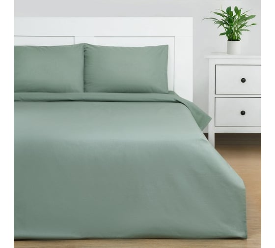 Комплект постельного белья Этель 1,5 спальный, Green forest 143x215, 150x214, 50x70 см - 2 шт., 100% хлопок, поплин 125 г/м2 9241689