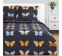 Комплект постельного белья Этель дуэт Butterfly dance 143x215 см - 2 шт., 220x240 см, 70x70 см - 2 шт., поплин 9308517